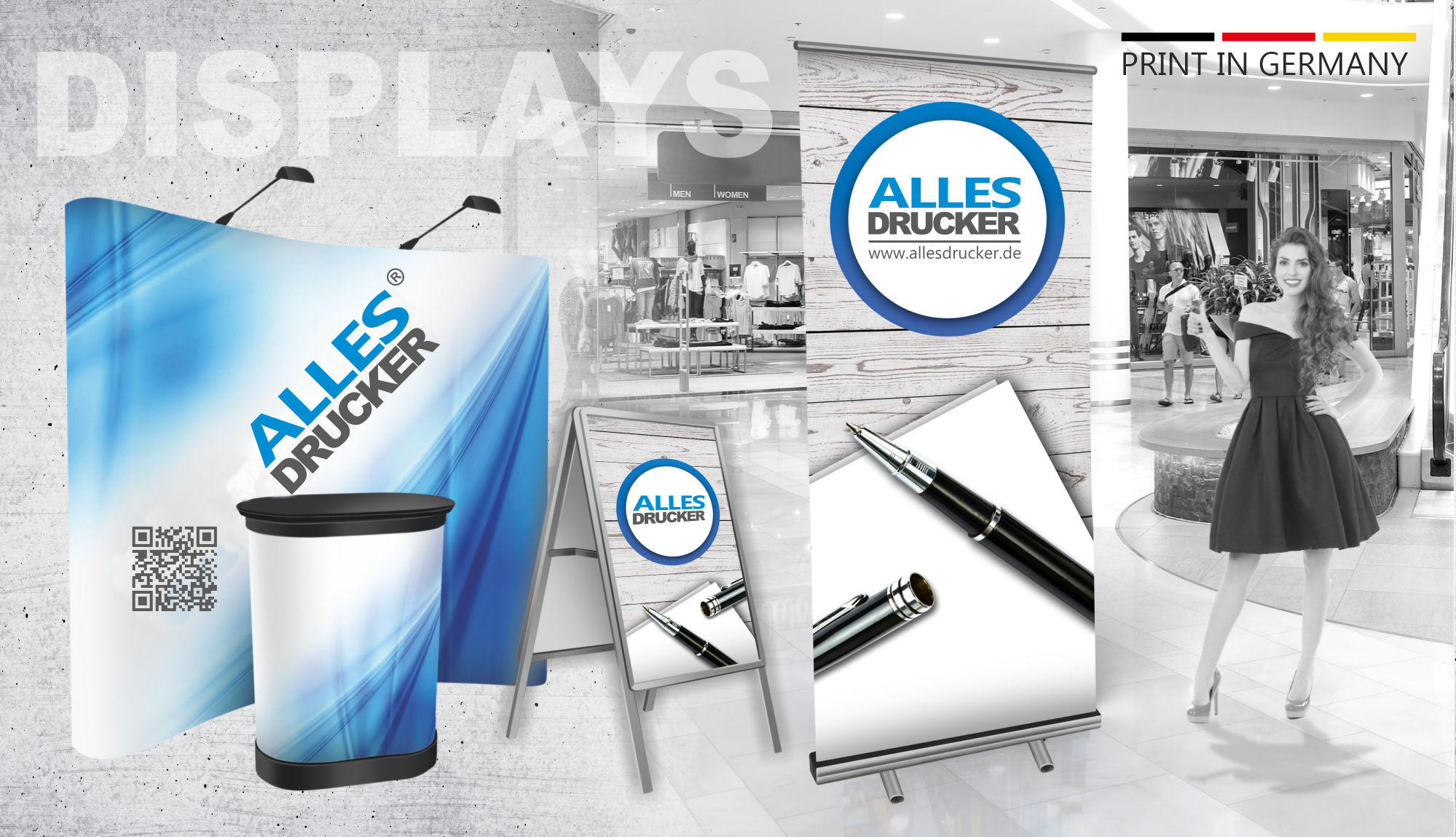 Messedisplays, Roll-Up Displays, Kundenstopper und Messetheken